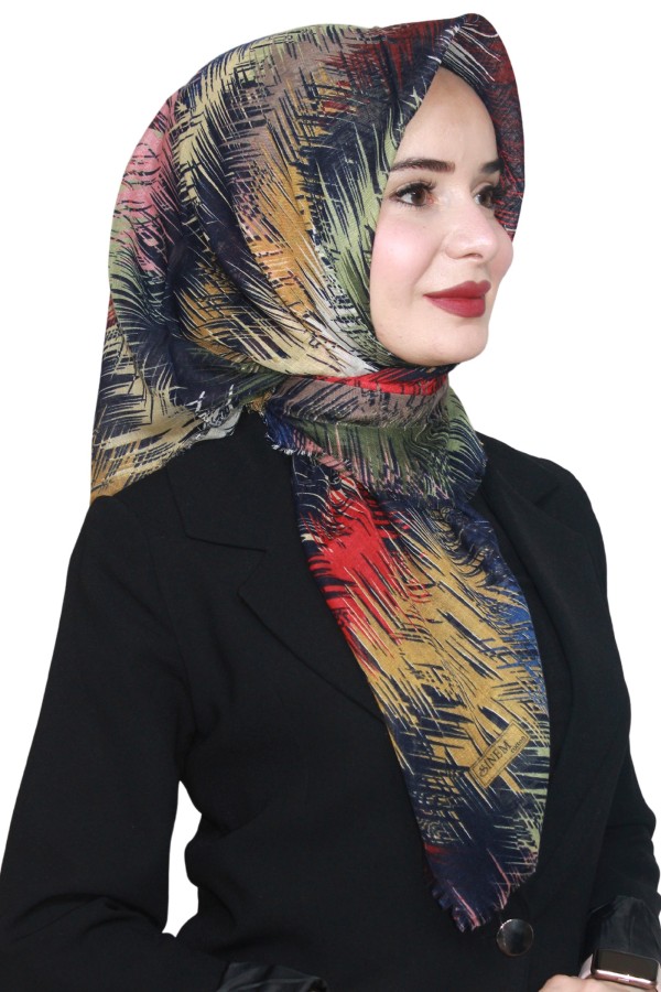 Sinem Pamuk Keten Flamlı Eşarp 1014-8