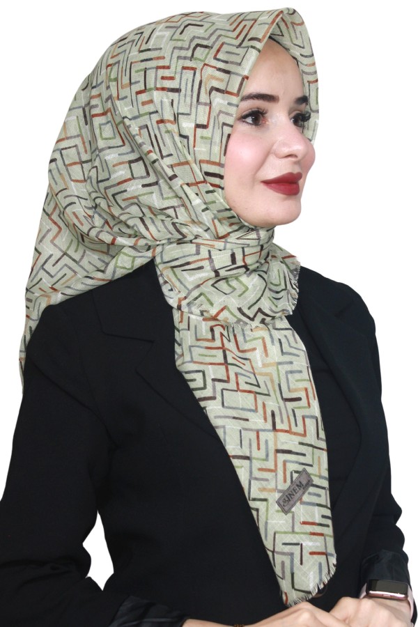 Sinem Pamuk Keten Flamlı Eşarp 1015-3
