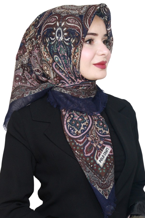 Pamuk Keten Flamlı Eşarp 1013-5