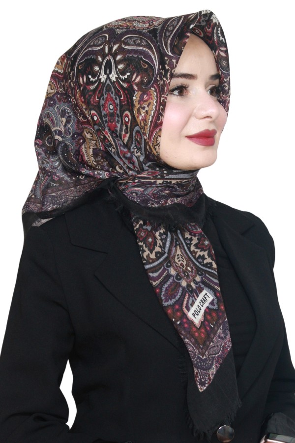 Pamuk Keten Flamlı Eşarp 1013-3