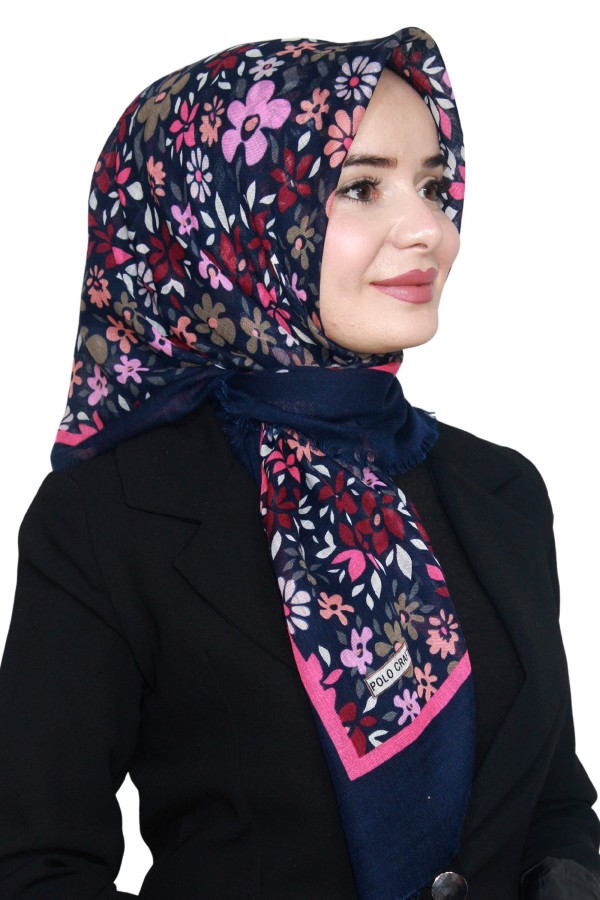 Pamuk Keten Flamlı Eşarp 1018-6
