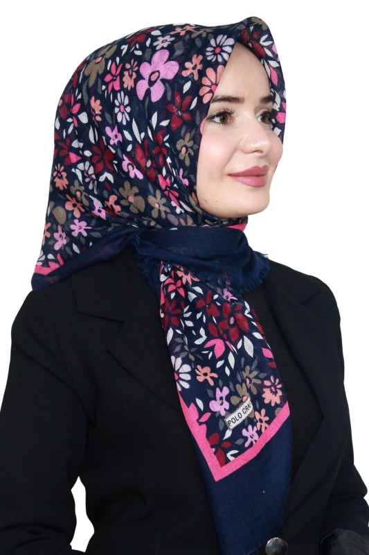 Pamuk Keten Flamlı Eşarp 1018-6