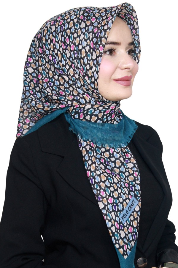 Pamuk Keten Flamlı Eşarp 1020-8