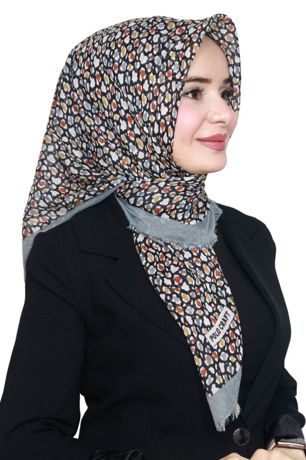 Pamuk Keten Flamlı Eşarp 1020-4