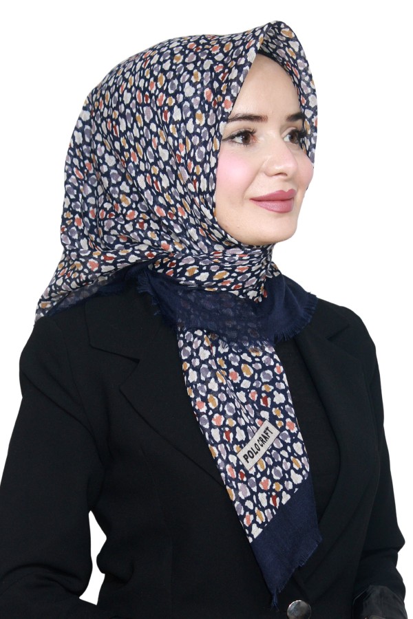 Pamuk Keten Flamlı Eşarp 1020-2
