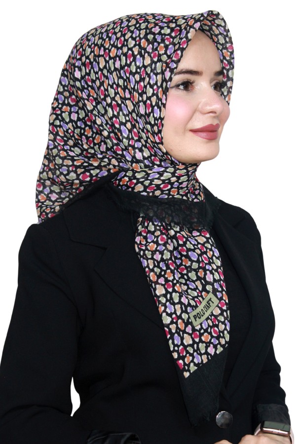 Pamuk Keten Flamlı Eşarp 1020-20
