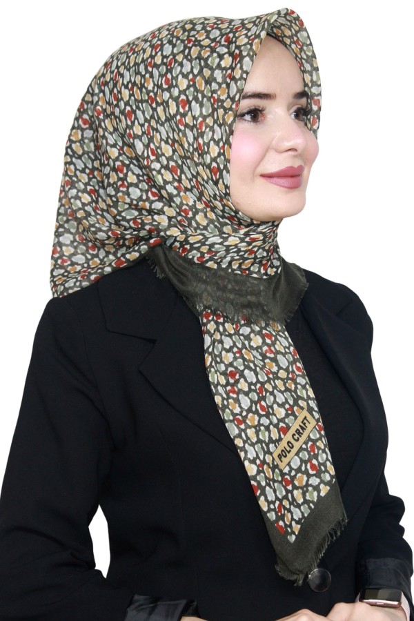 Pamuk Keten Flamlı Eşarp 1020-16