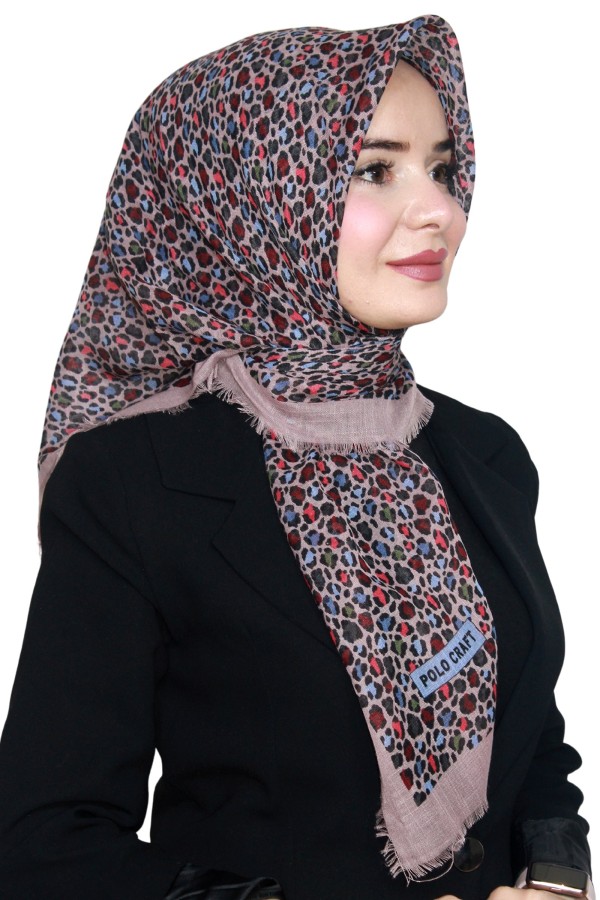 Pamuk Keten Flamlı Eşarp 1020-15