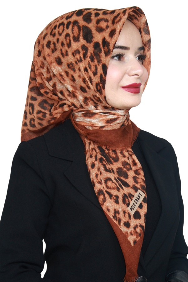 Pamuk Keten Flamlı Eşarp 1029-3