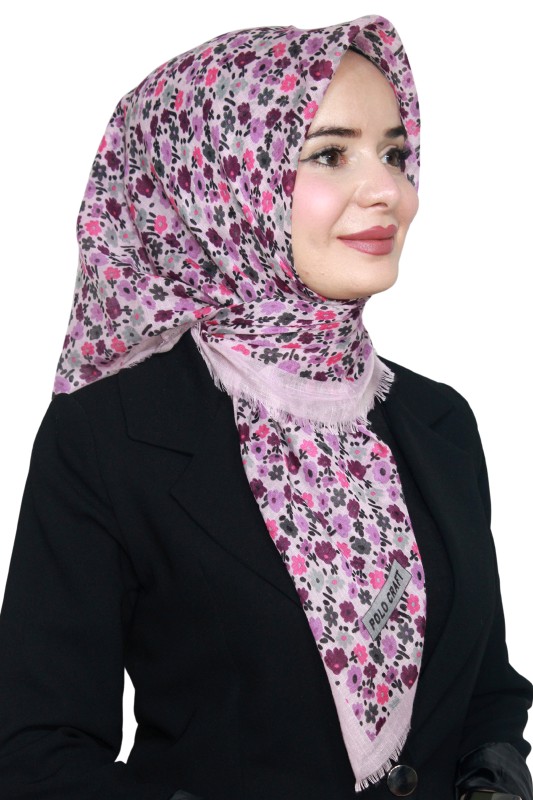 Pamuk Keten Flamlı Eşarp 1022-9- Polocraft-Flamlı Eşarp