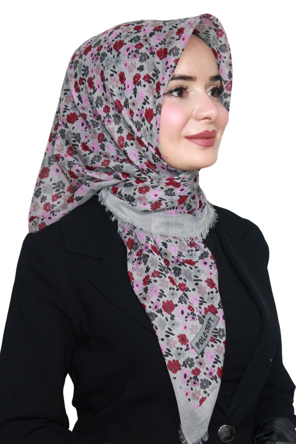 Pamuk Keten Flamlı Eşarp 1022-4