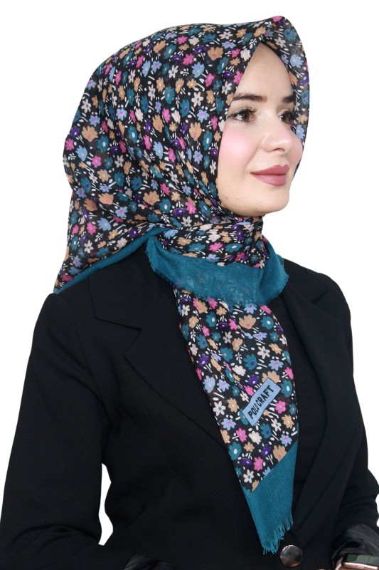 Pamuk Keten Flamlı Eşarp 1022-20