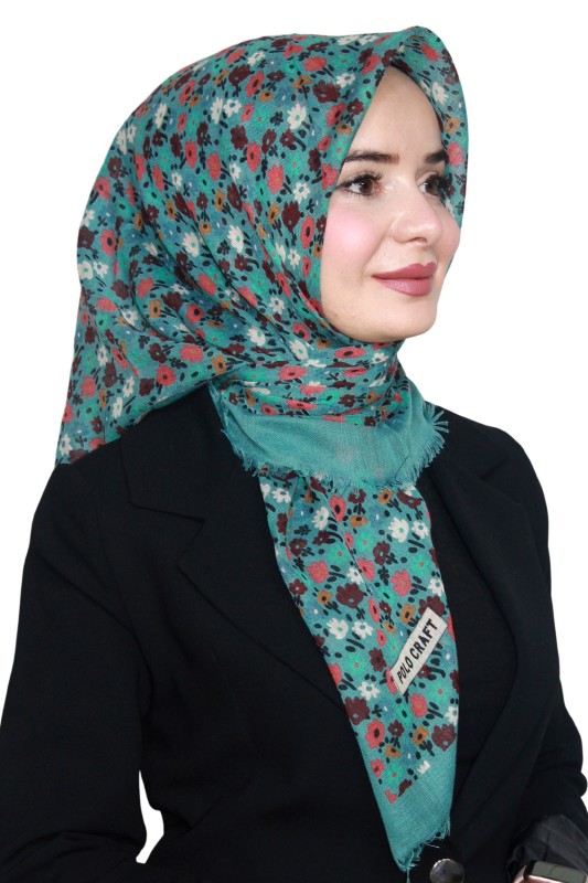 Pamuk Keten Flamlı Eşarp 1022-2