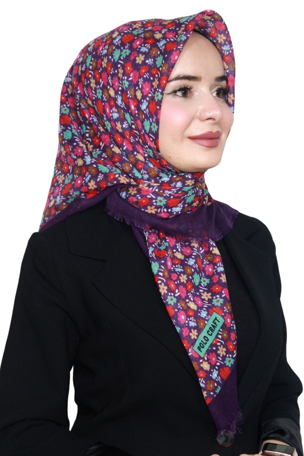 Pamuk Keten Flamlı Eşarp 1022-19