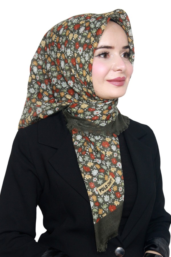 Pamuk Keten Flamlı Eşarp 1022-18
