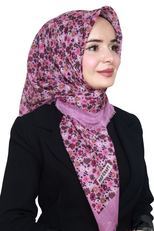 Pamuk Keten Flamlı Eşarp 1022-13