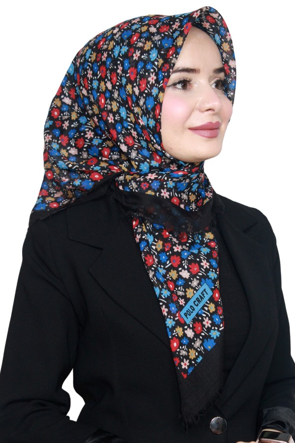 Pamuk Keten Flamlı Eşarp 1022-12