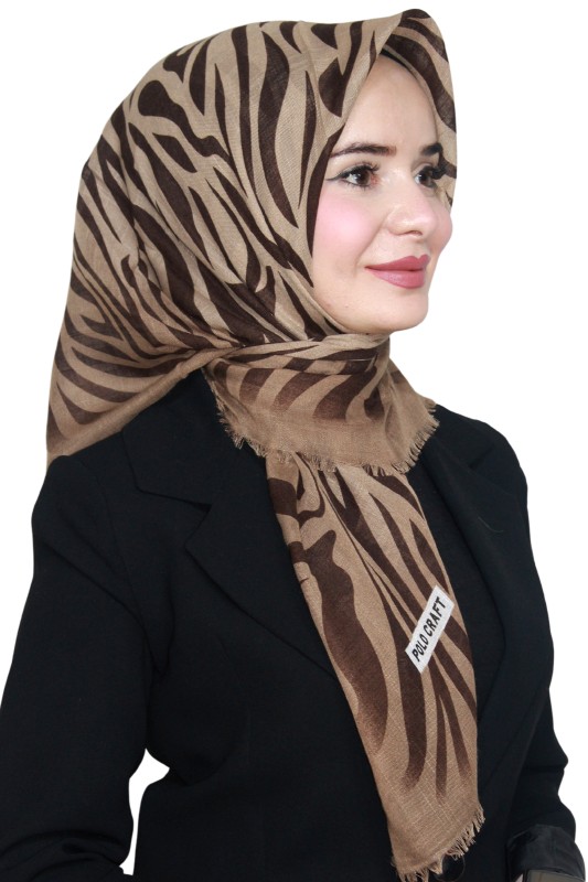 Pamuk Keten Flamlı Eşarp 1026-2- Polocraft-Flamlı Eşarp