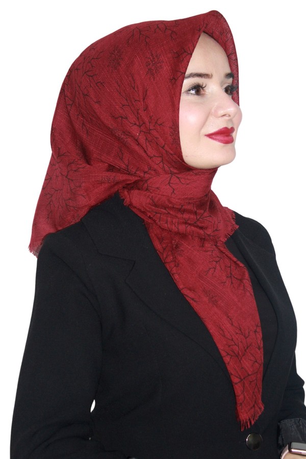 Pamuk Keten Flamlı Eşarp 1038-2