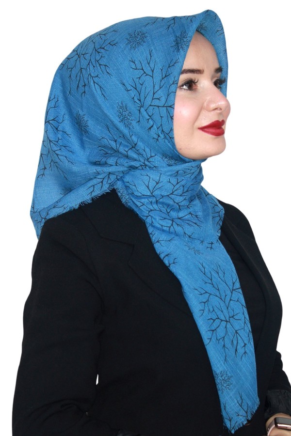 Pamuk Keten Flamlı Eşarp 1038-6