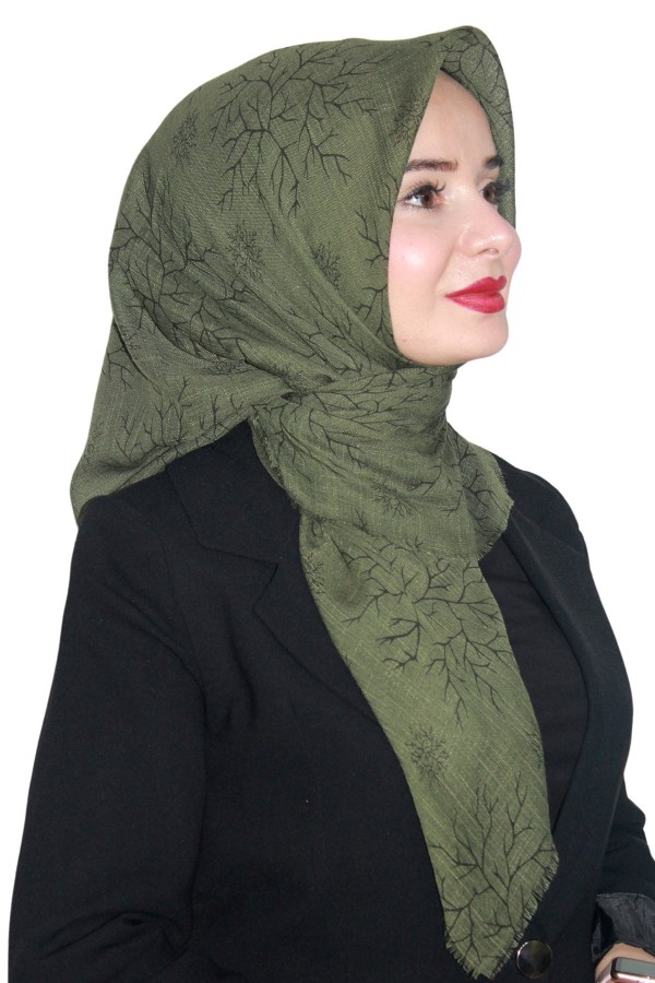 Pamuk Keten Flamlı Eşarp 1038-8