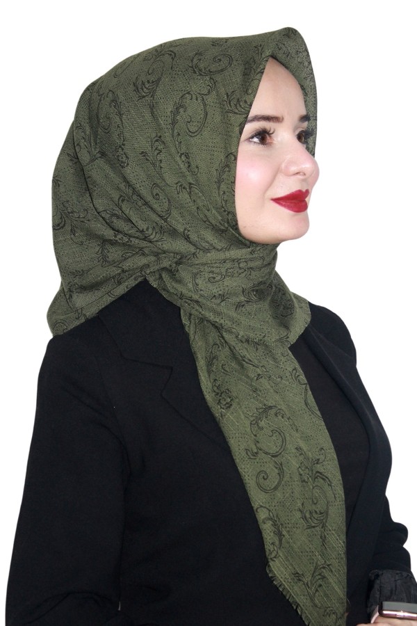 Pamuk Keten Flamlı Eşarp 1039-15