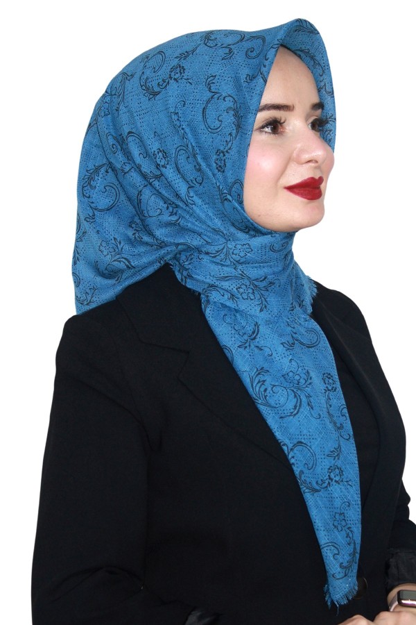 Pamuk Keten Flamlı Eşarp 1039-10