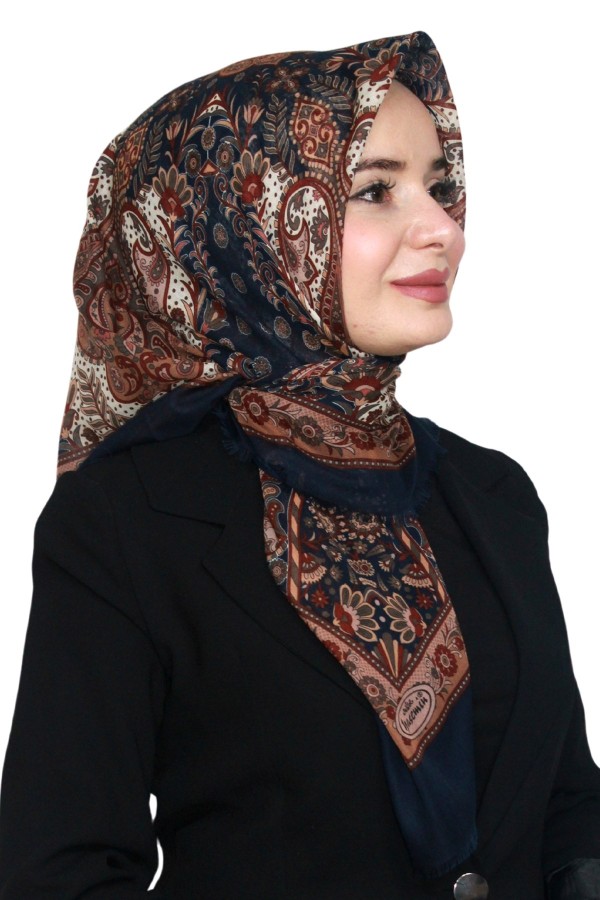 Pamuk Keten Flamlı Eşarp 1040-10