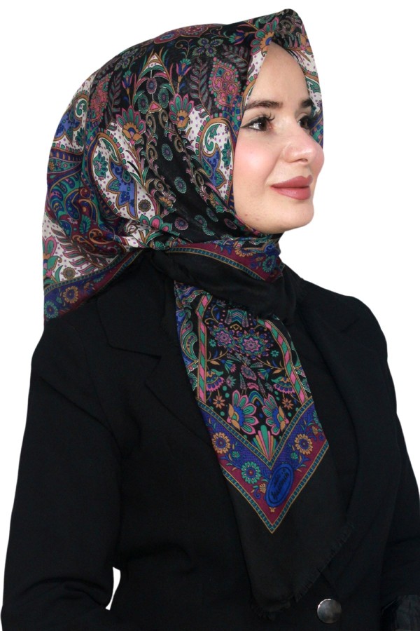 Pamuk Keten Flamlı Eşarp 1040-14