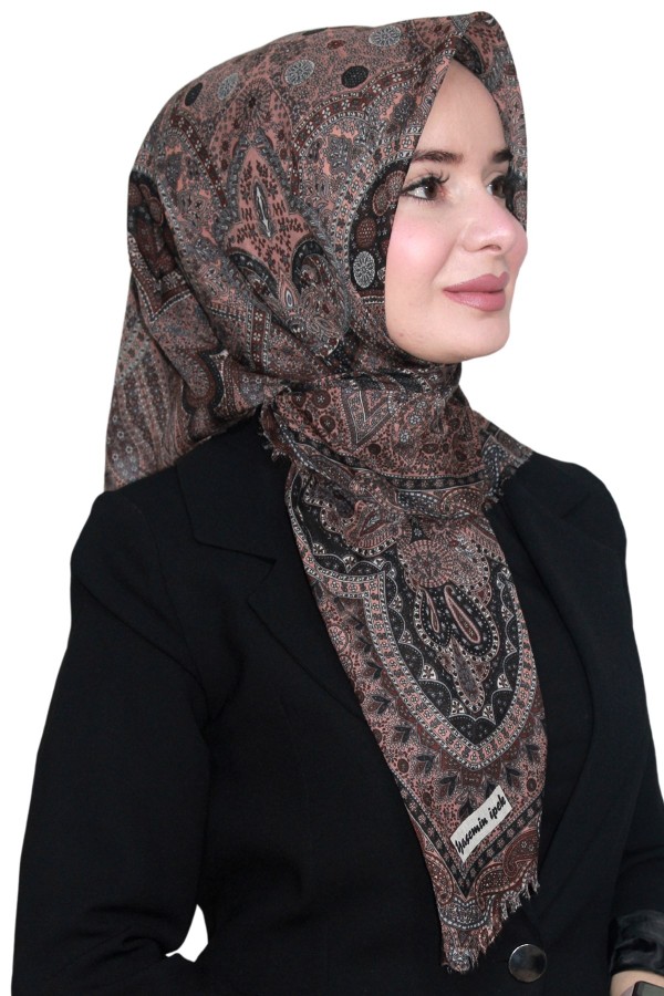 Pamuk Keten Flamlı Eşarp 1042-21