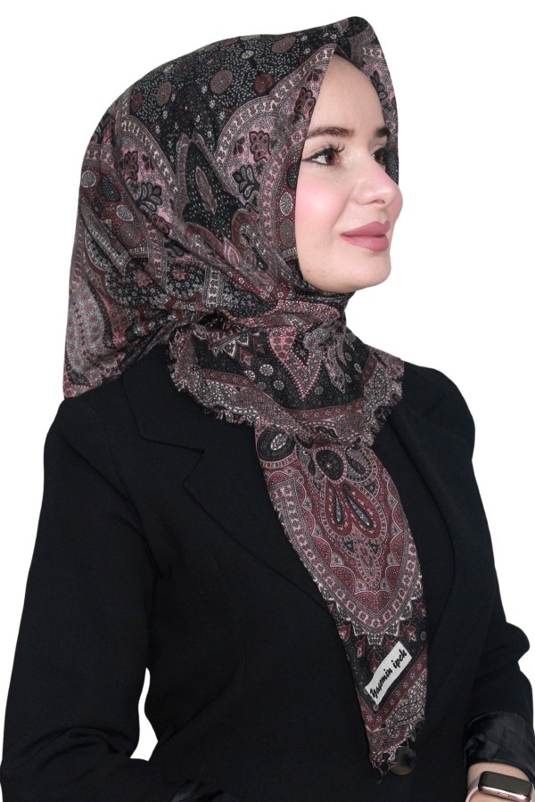 Pamuk Keten Flamlı Eşarp 1042-16