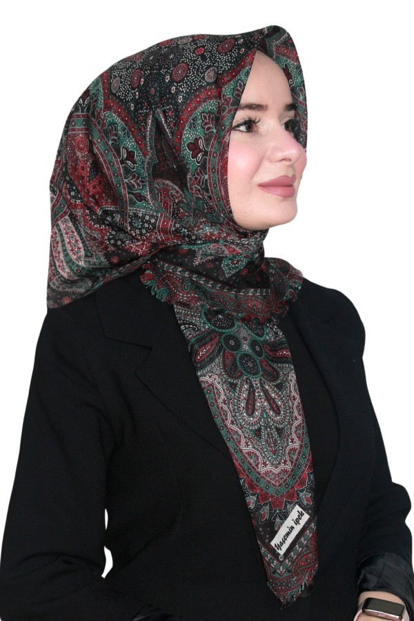 Pamuk Keten Flamlı Eşarp 1042-15
