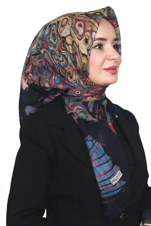 Pamuk Keten Flamlı Eşarp 1044-2