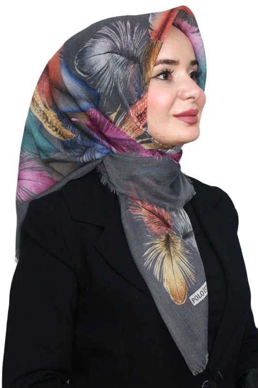 Pamuk Keten Flamlı Eşarp 1045-8