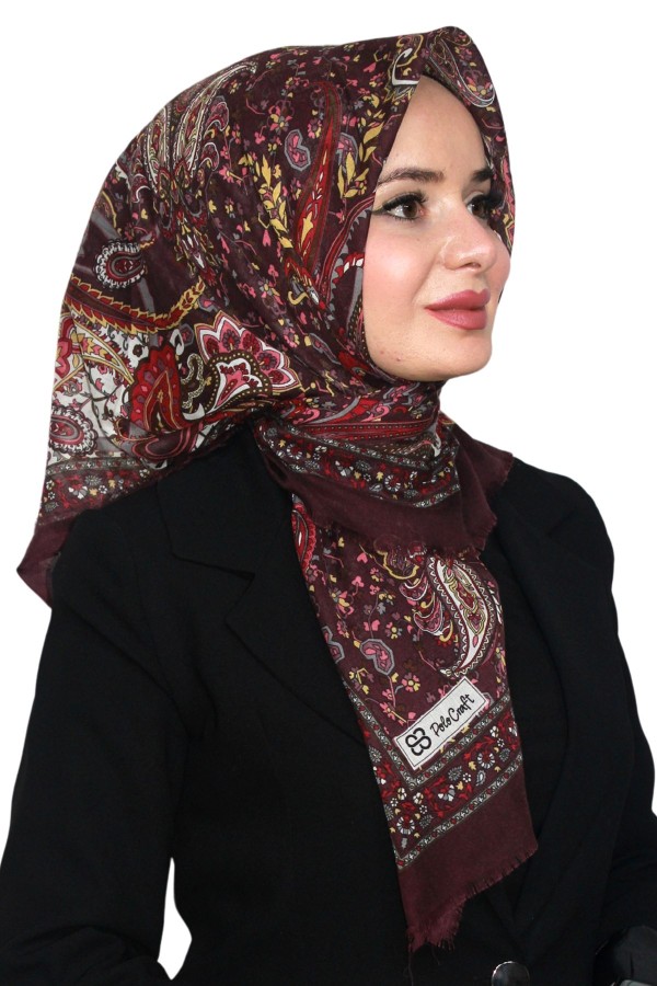 Pamuk Keten Flamlı Eşarp 1047-10