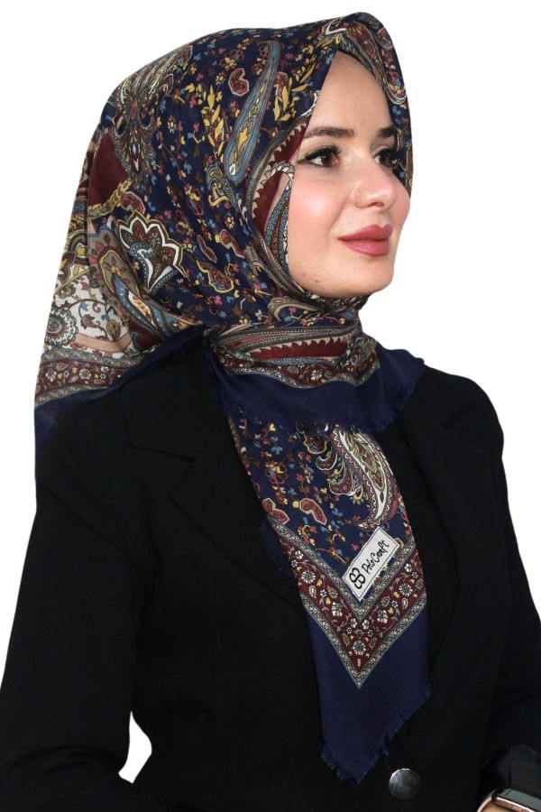 Pamuk Keten Flamlı Eşarp 1047-11