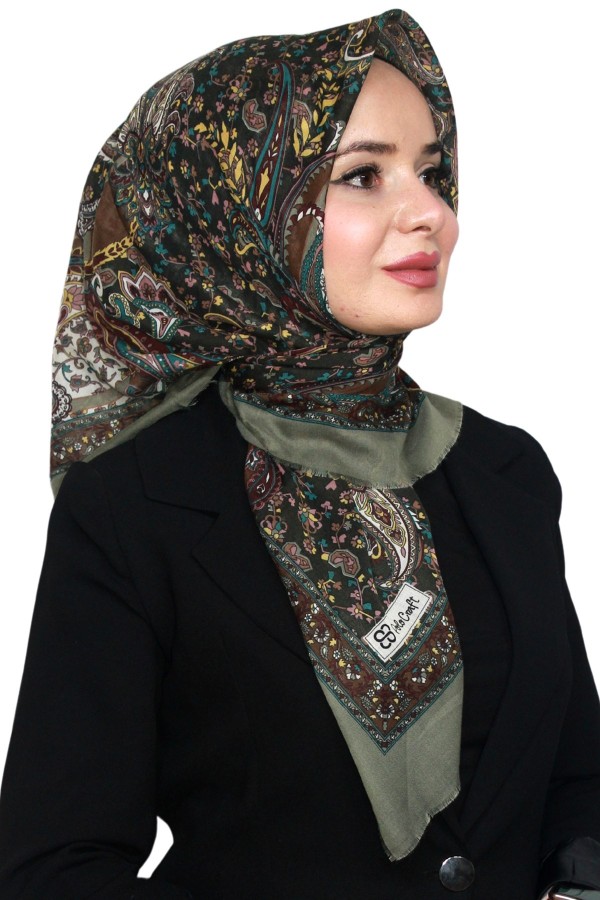 Pamuk Keten Flamlı Eşarp 1047-12