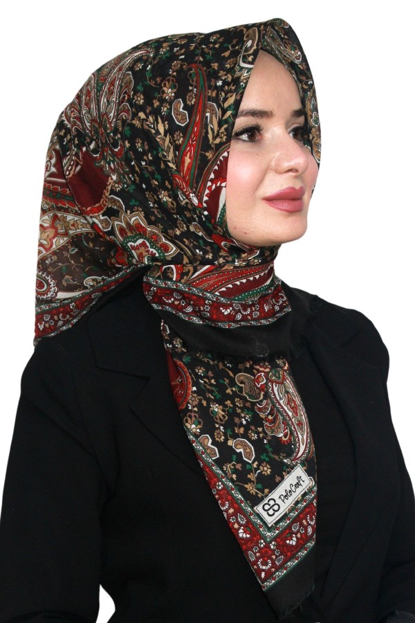 Pamuk Keten Flamlı Eşarp 1047-2