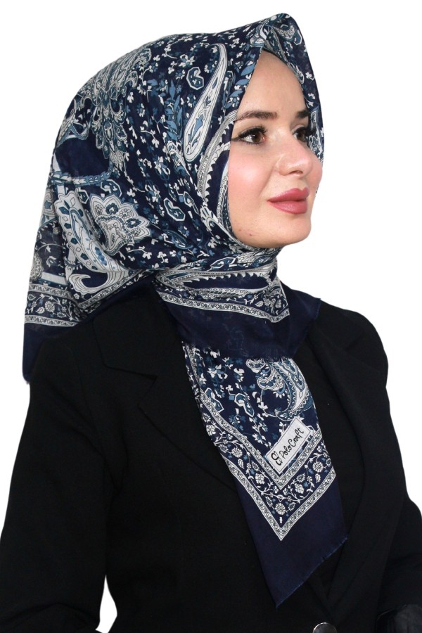 Pamuk Keten Flamlı Eşarp 1047-6