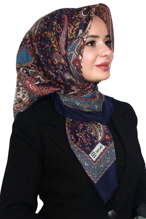 Pamuk Keten Flamlı Eşarp 1047-8