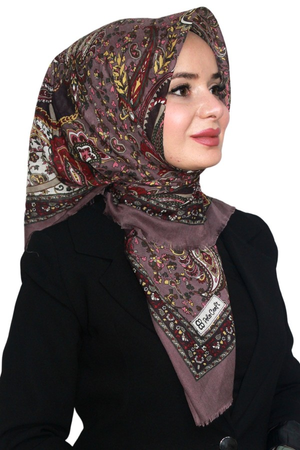 Pamuk Keten Flamlı Eşarp 1047-9