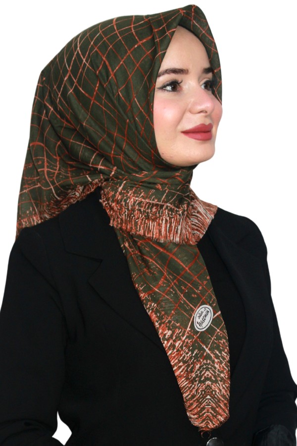 Yasemin Pamuk Flamlı Eşarp 1007-4