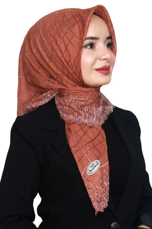 Yasemin Pamuk Flamlı Eşarp 1007-6