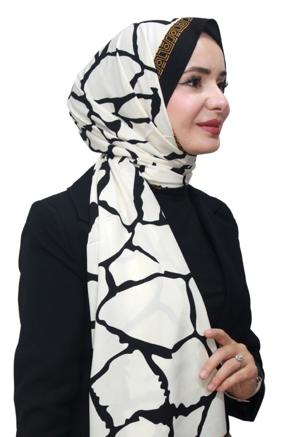 Desenli Medine İpeği Şal 5005-6
