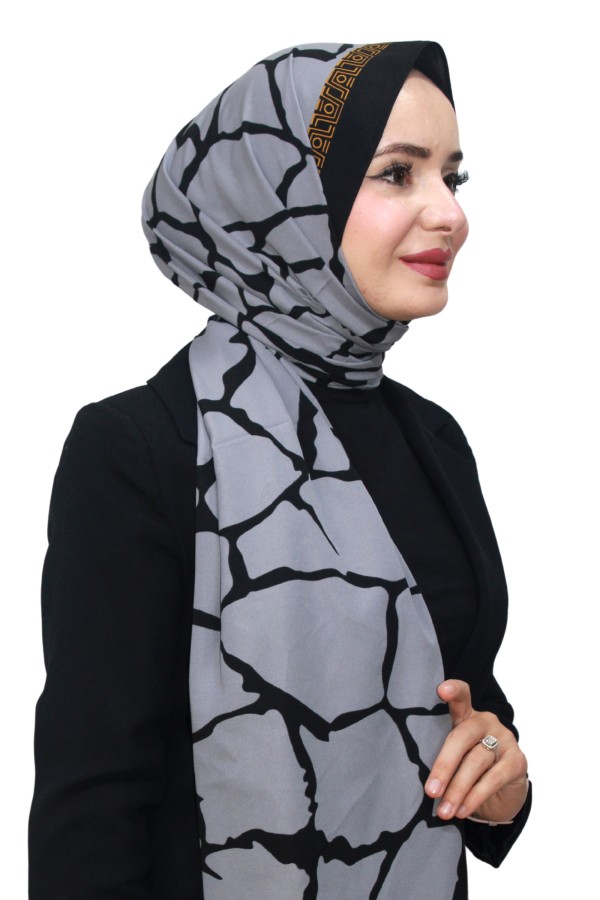 Desenli Medine İpeği Şal 5005-3