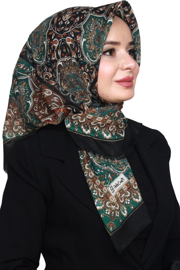 Pamuk Keten Flamlı Eşarp 1046-6