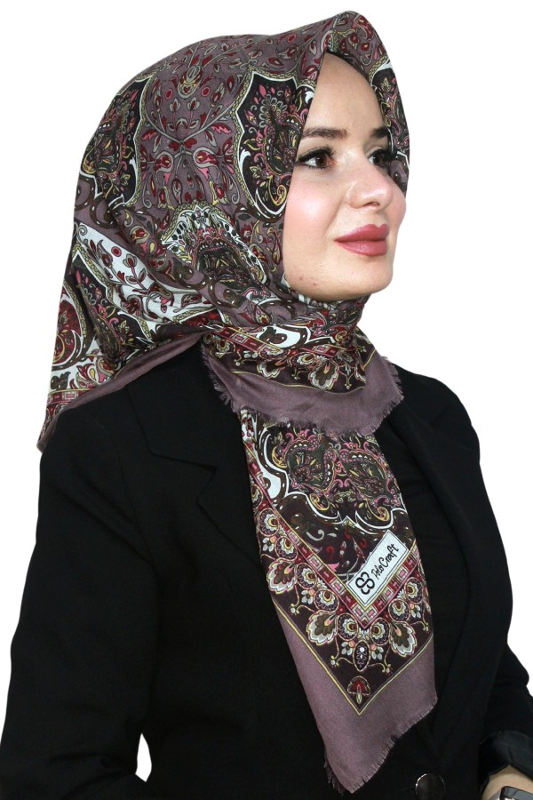 Pamuk Keten Flamlı Eşarp 1046-12