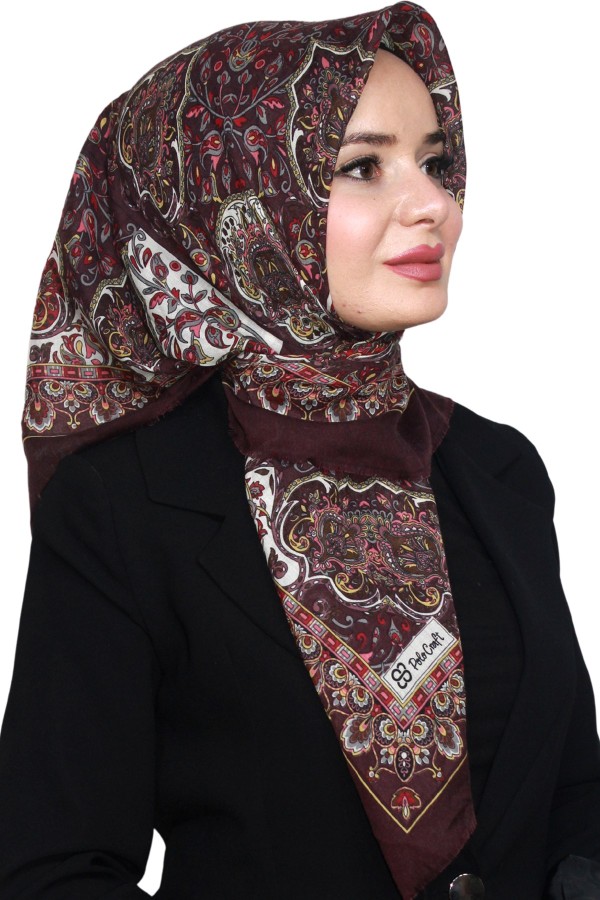 Pamuk Keten Flamlı Eşarp 1046-7
