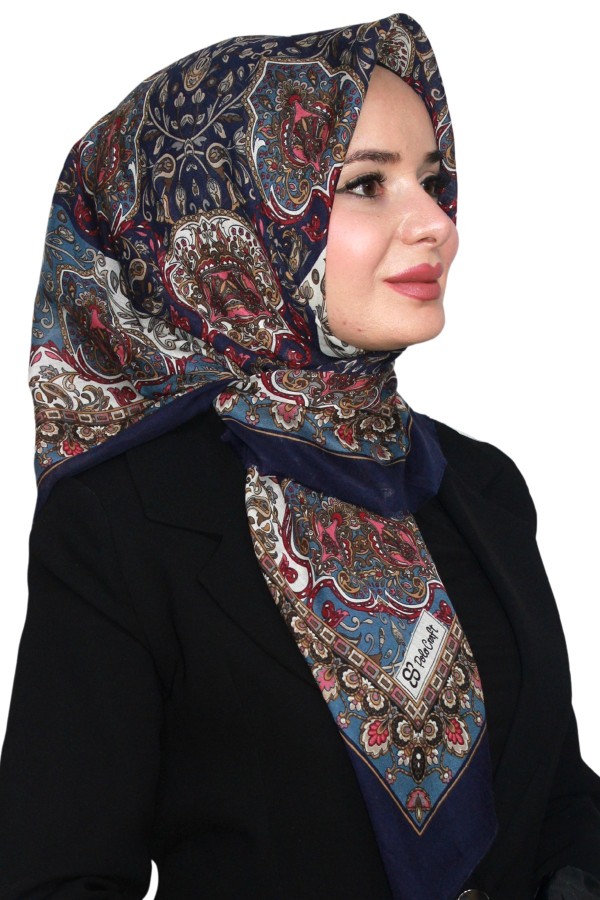 Pamuk Keten Flamlı Eşarp 1046-8