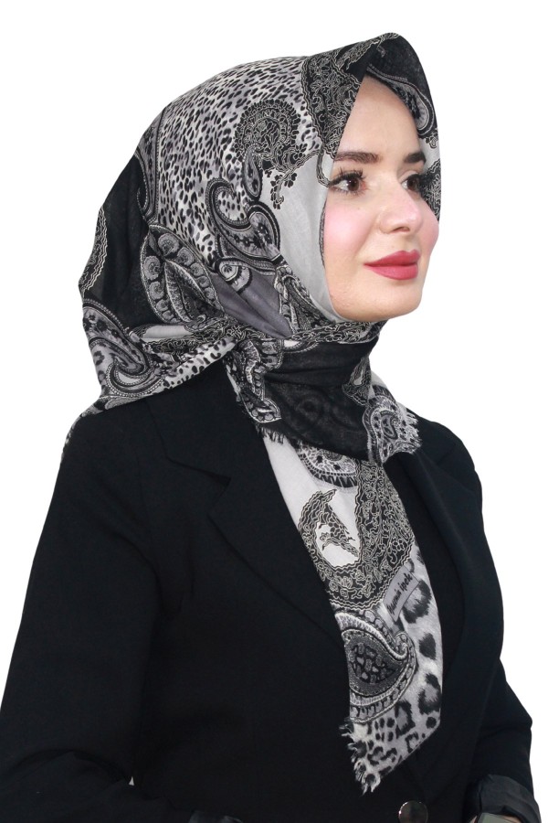 Pamuk Keten Flamlı Eşarp 1050-11